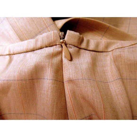 Escada Neutral Plaid Wool Stretch Dress Pants Drawstring Waist Trousers 44 NEW - Picture 10 of 12
